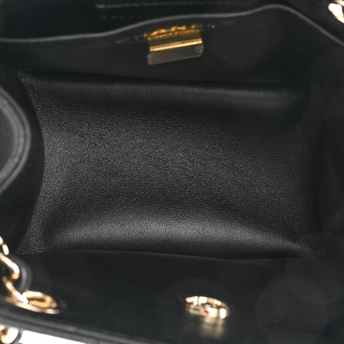 Caviar Quilted Mini Bucket Bag Black
