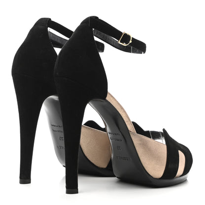 Hermes Suede Goatskin Initiale Sandals 37 Black 4 of 7