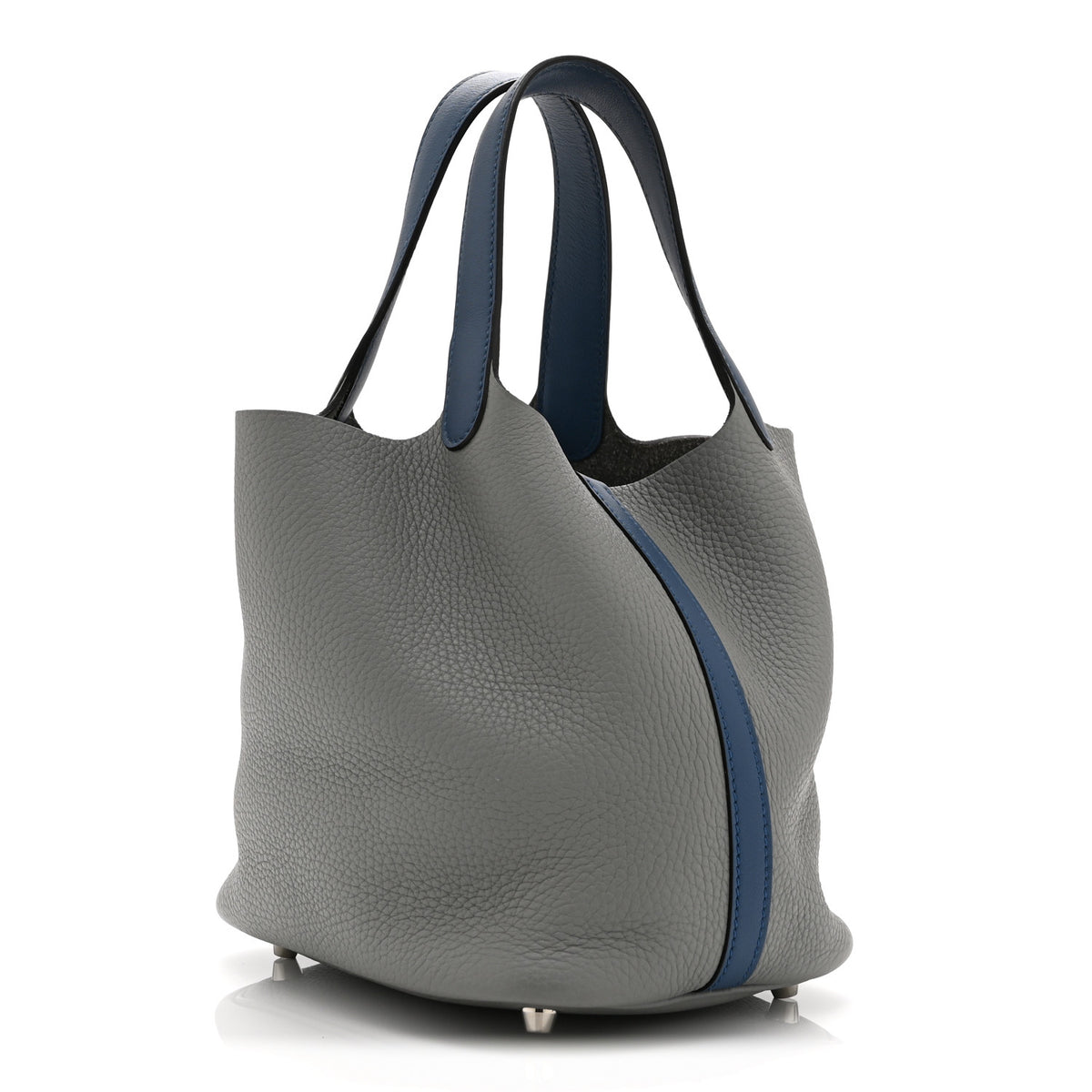 Hermes Taurillon Clemence Picotin Lock 18 PM Gris Mouette Bleu Agate 3 of 10