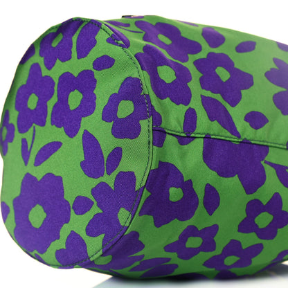 Miu Miu Tessuto Nylon Faille Print Pouch Verde Anemone 10 of 10