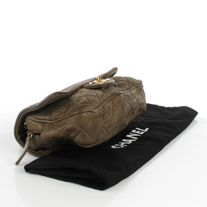 Chanel Iridescent Calfskin Quilted Small Shiva Flap Khaki 4 of 8