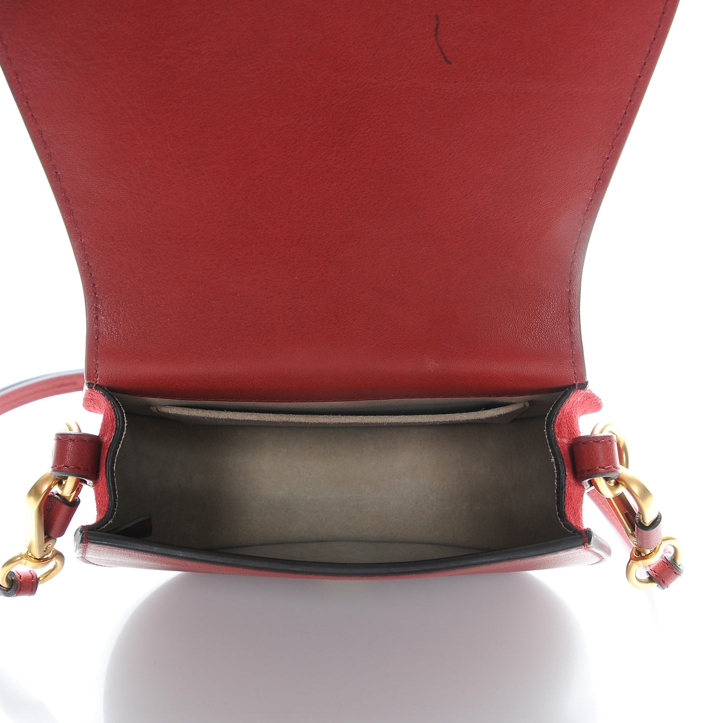 Calfskin Suede Small Nile Bracelet Bag Intense Red