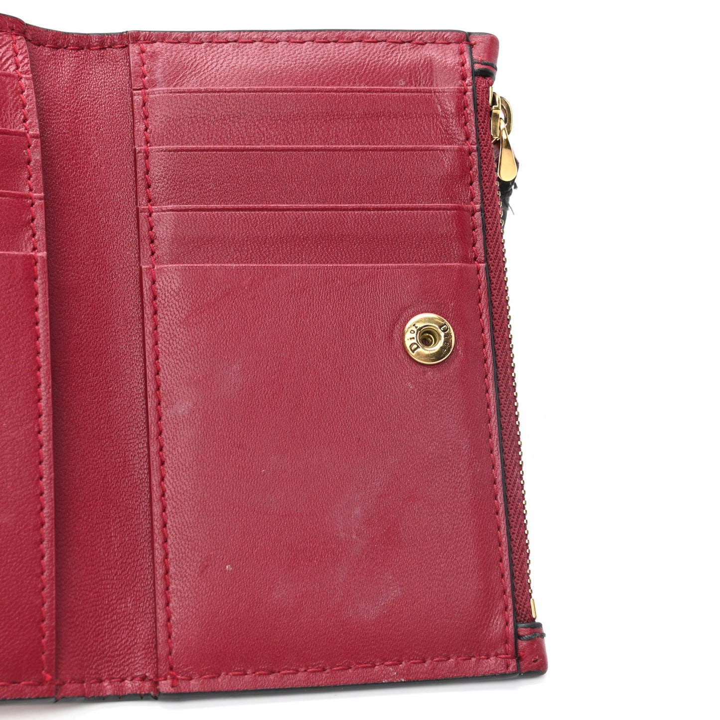 Calfskin D-Bee Wallet Dark Red