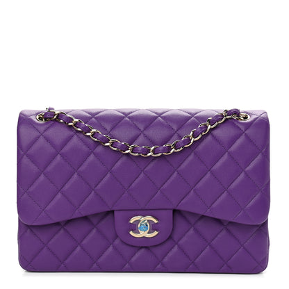 Chanel Caviar Quilted Jumbo Double Flap Dark Purple 1 of 11