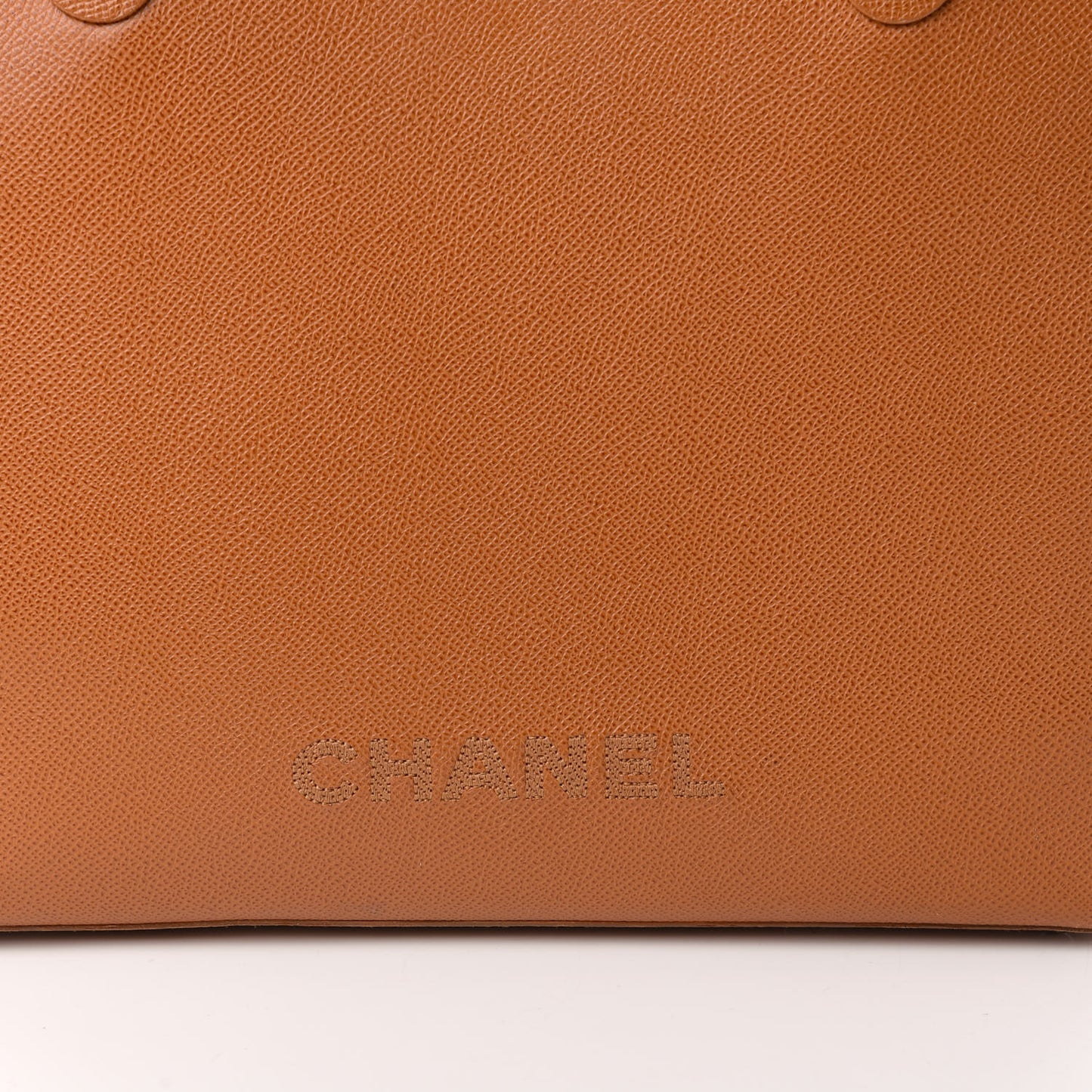 Caviar Logo Shoulder Bag Light Brown
