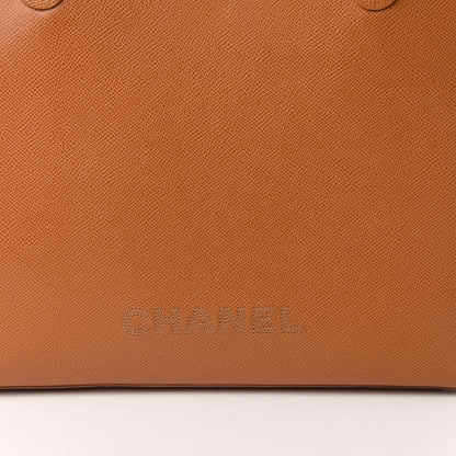 Chanel Caviar Logo Shoulder Bag Light Brown 7 of 12