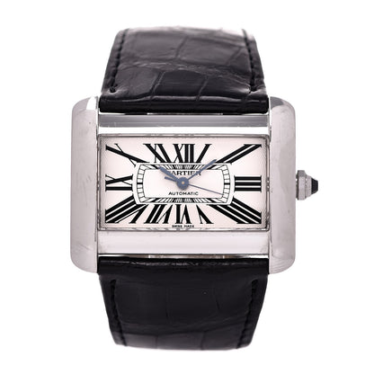 Cartier Stainless Steel Alligator 38mm Tank Divan Automatic Watch 1 of 12