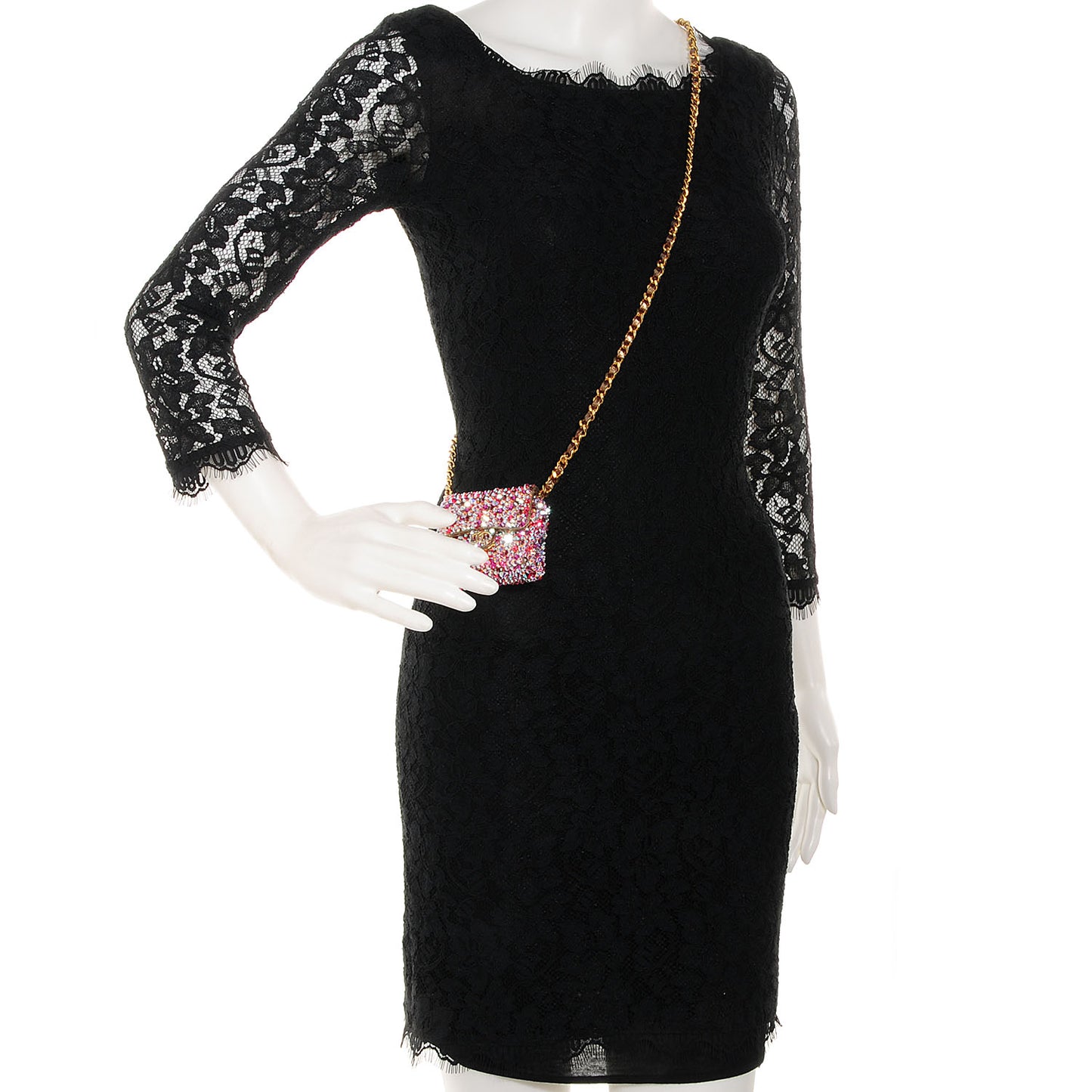 Strass Encrusted Micro Flap Pink