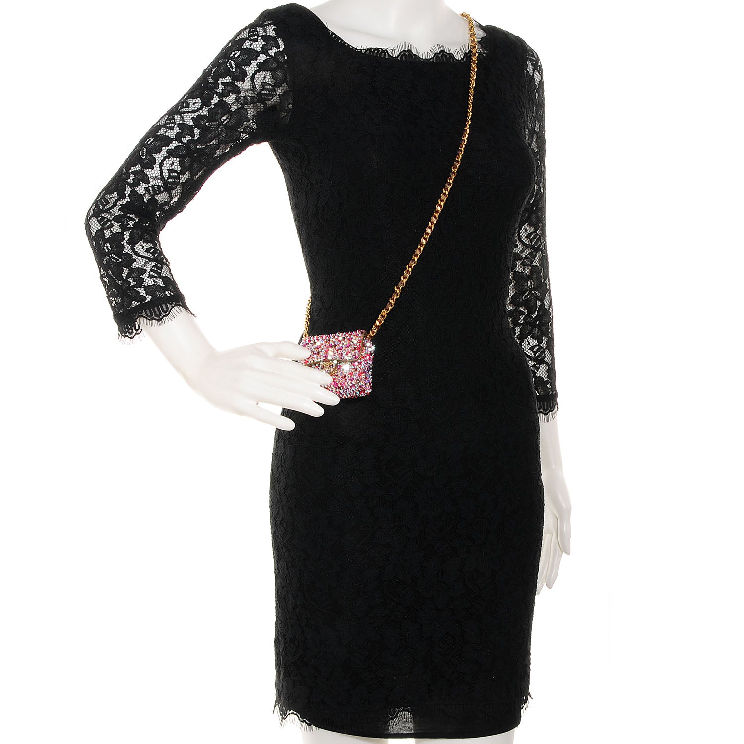Chanel Strass Encrusted Micro Flap Pink 2 of 7