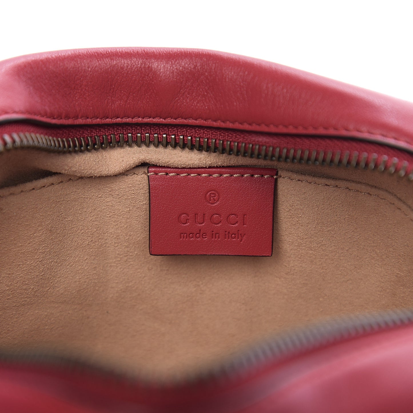 Calfskin Matelasse Mini GG Marmont Chain Shoulder Bag Hibiscus Red