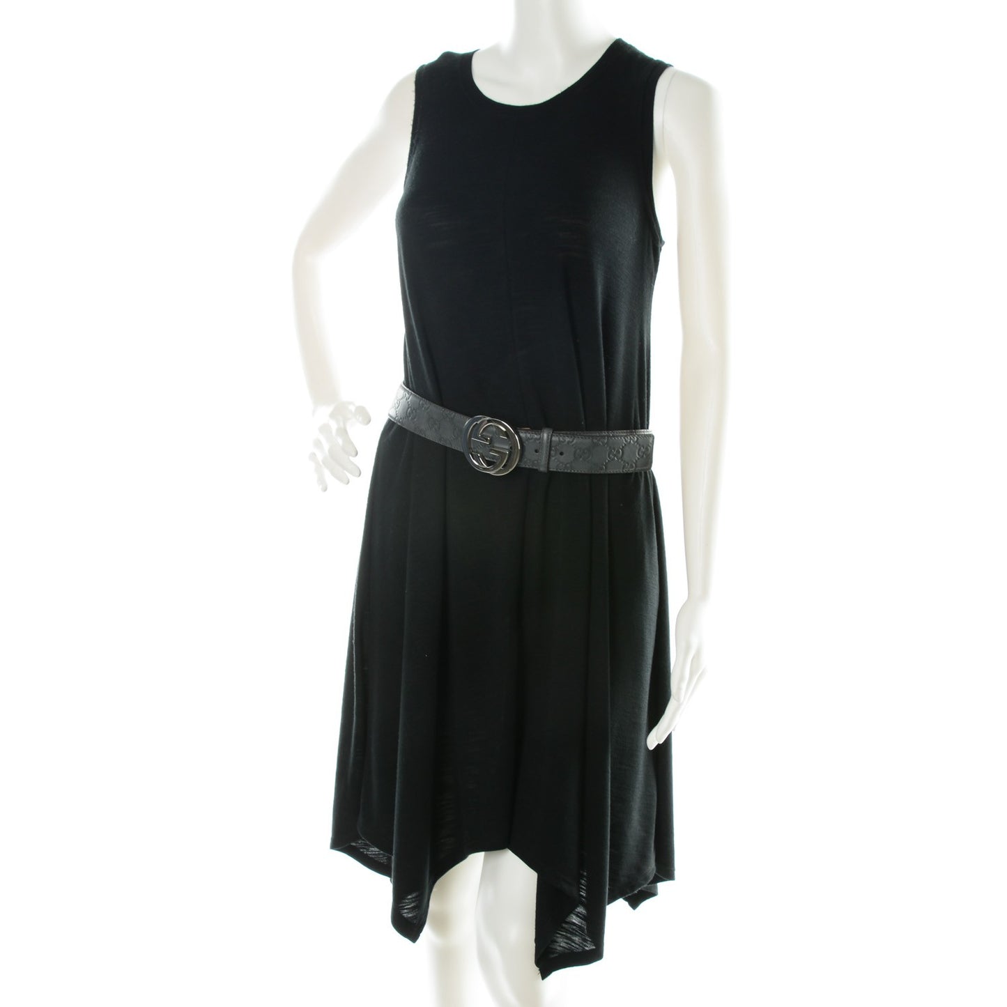 Guccissima Interlocking G Belt 85 34 Dark Grey