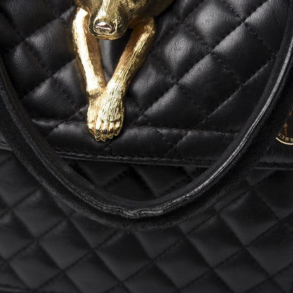 Burberry Prorsum Calfskin Quilted Country Animal Satchel Black 12 of 17
