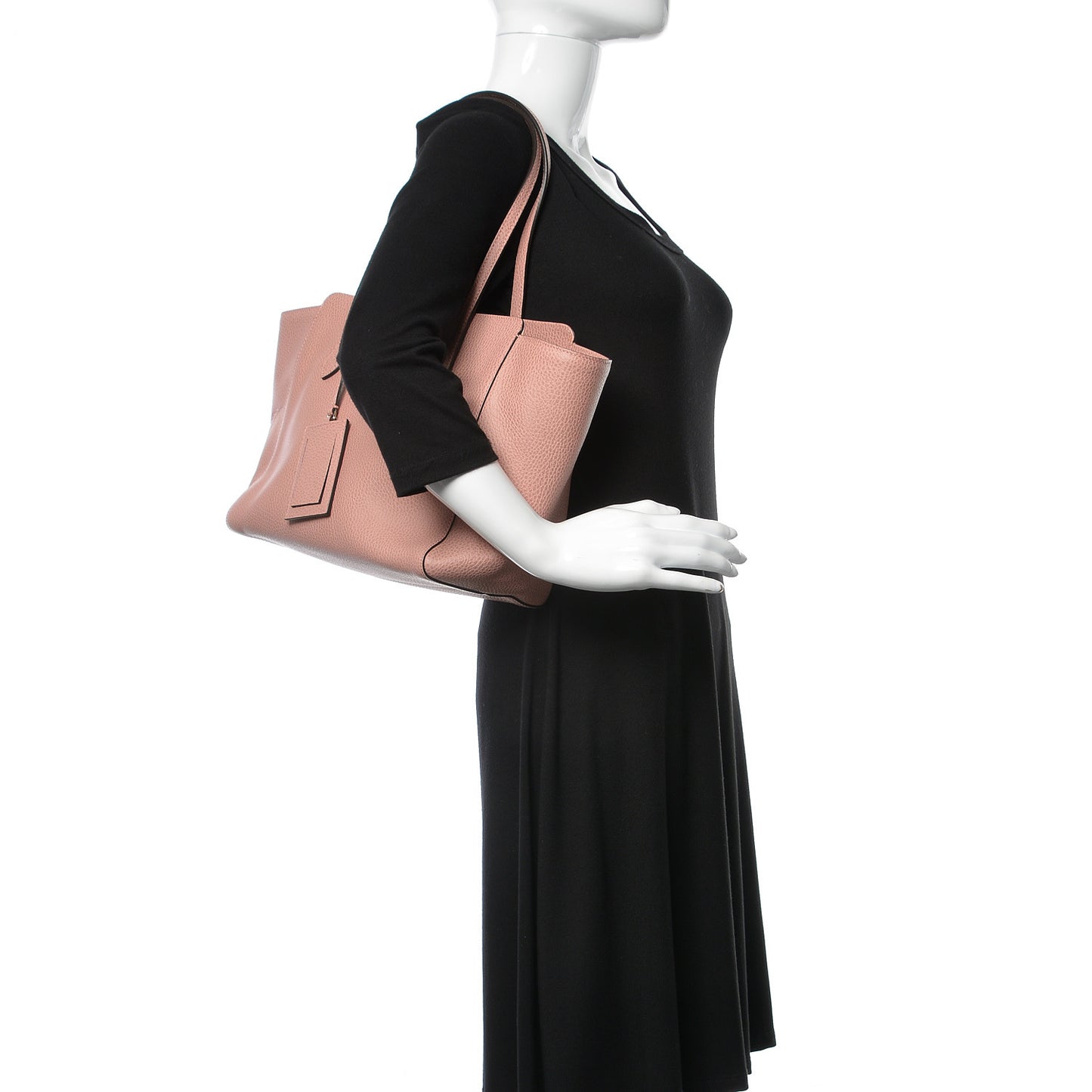 Dollar Calfskin Small Swing Tote Soft Pink