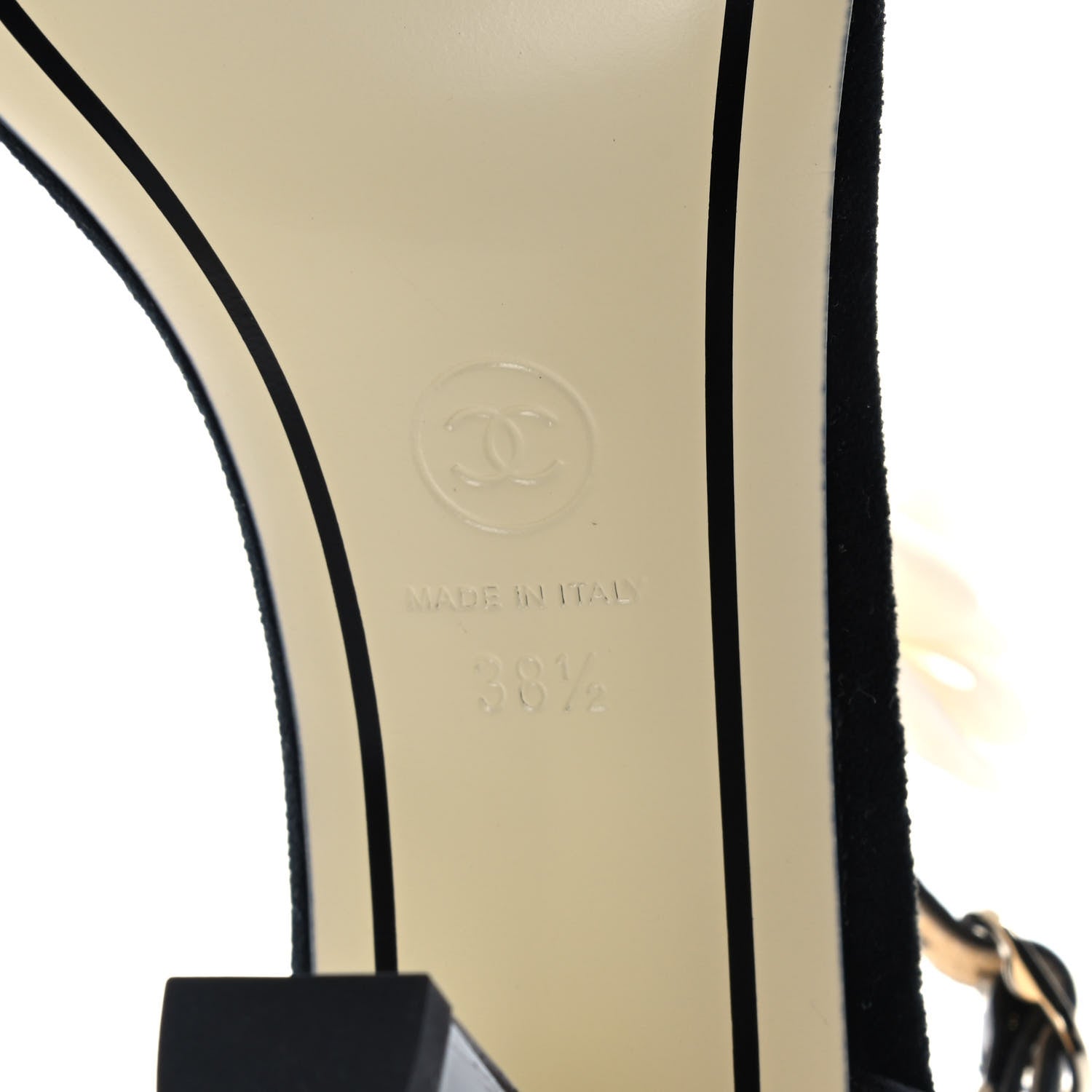 Chanel Camellia Bow Sandals 38.5 Black 6 of 11