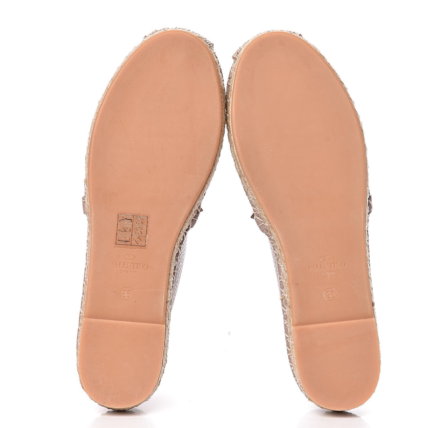 Valentino Garavani Pebbled Calfskin Rockstud Espadrilles 35 Poudre 5 of 8