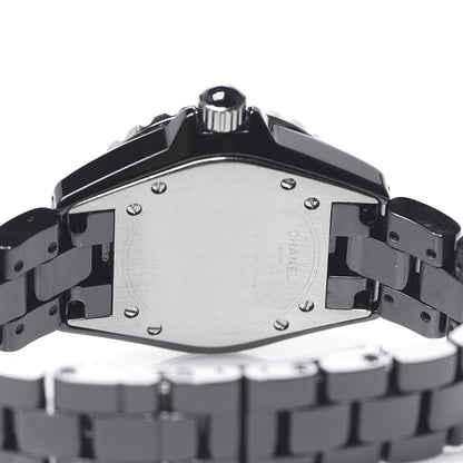 Chanel Stainless Steel Ceramic Diamond Pave Bezel 33mm J12 Quartz Watch Black 4 of 5