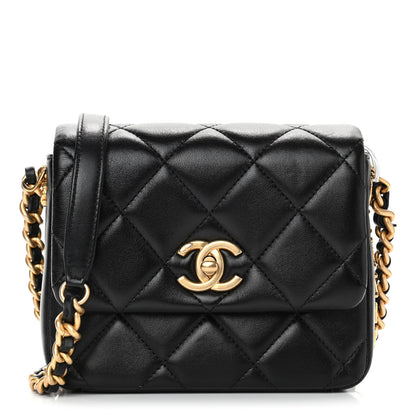 Chanel Lambskin Quilted Mini Side Note Flap Black 1 of 11