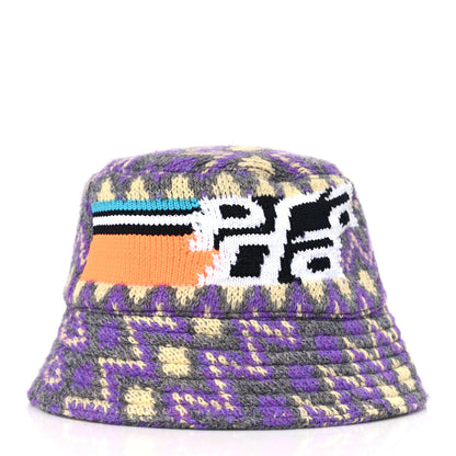 Prada Shetland Chevron Racing Logo Womens Bucket Hat S Grigio 1 of 8
