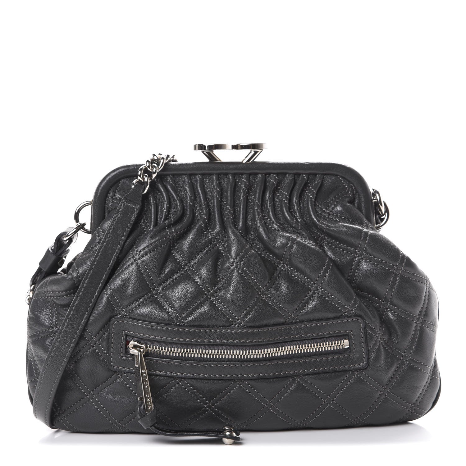 Marc Jacobs Calfskin Quilted Little Stam Dark Grey 1 of 9