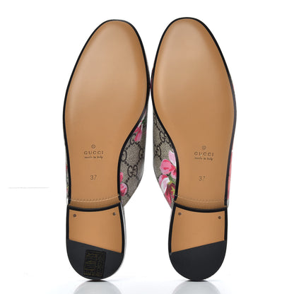 Gucci GG Supreme Monogram Blooms Womens Princetown Slippers 37 Beige Multicolor Dry Rose 5 of 8
