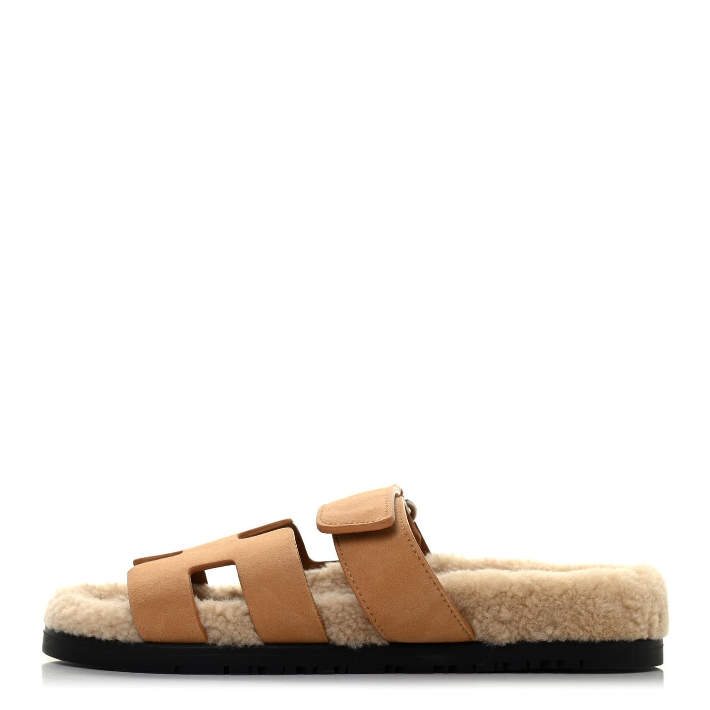 Suede Goatskin Woolskin Womens Chypre Sandals 37 Golden Beige