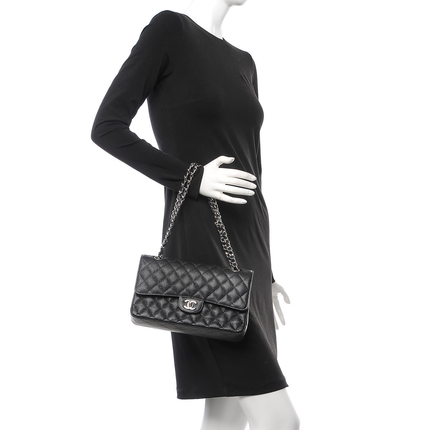 Chanel Caviar Quilted Medium Double Flap Black 3 of 19