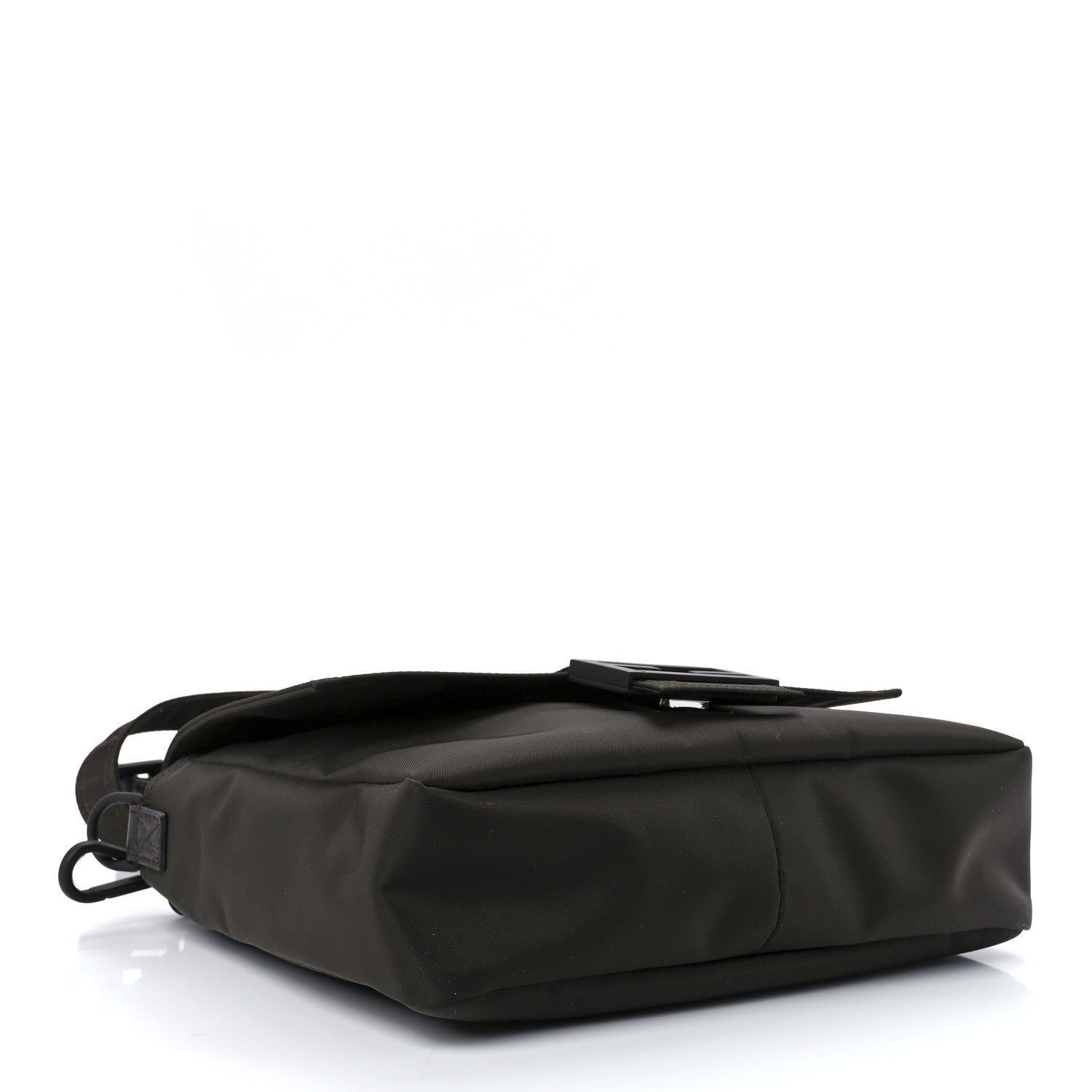 Fendi Econyl Nylon Cuoio Romano Monochrome Medium Baguette Messenger Bag Ebano 4 of 13