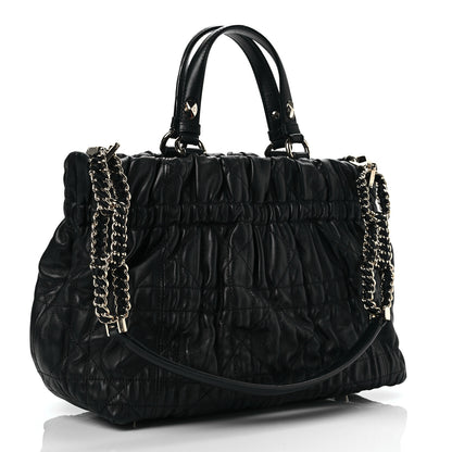 Christian Dior Gaufre Lambskin Cannage Delices Tote Black 2 of 6