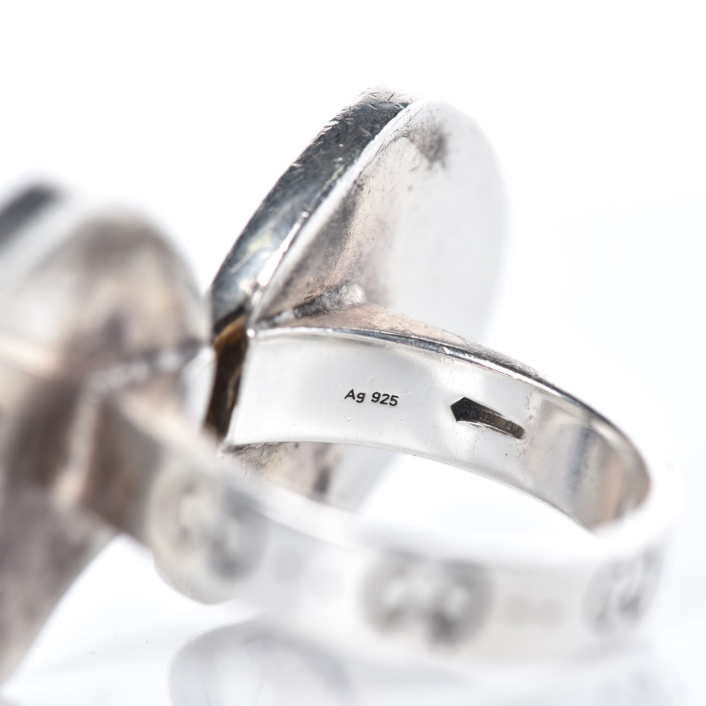 Sterling Silver GucciGhost Hamlet Skull Double Ring 25
