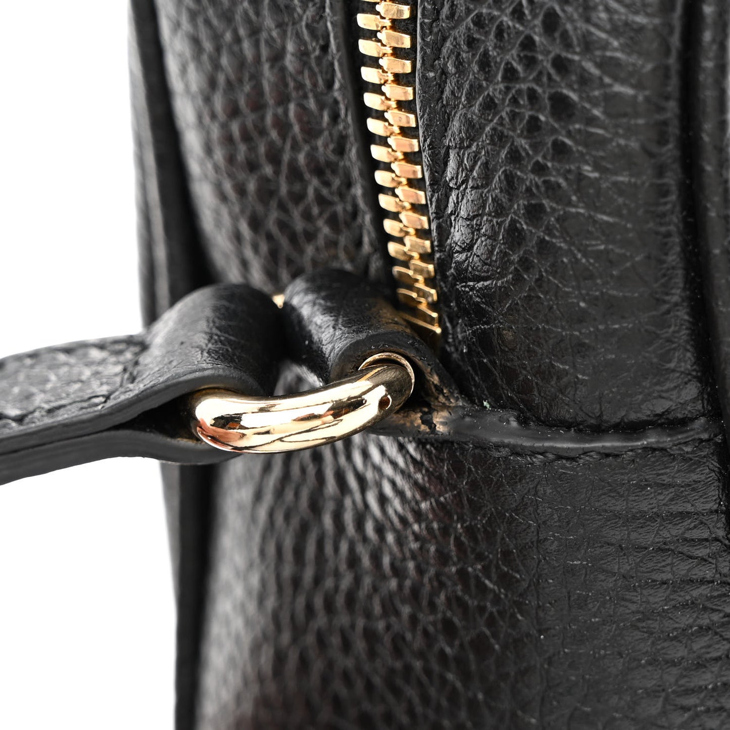 Pebbled Calfskin Small Soho Disco Bag Black