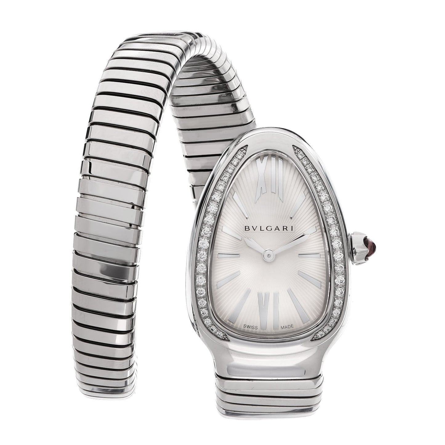 Stainless Steel Diamond Bezel 35mm Serpenti Tubogas Quartz Watch