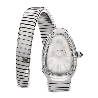 Bulgari Stainless Steel Diamond Bezel 35mm Serpenti Tubogas Quartz Watch 1 of 6