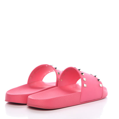 Valentino Garavani Rubber Rockstud Slide Sandals 41 Shadow Pink 4 of 10