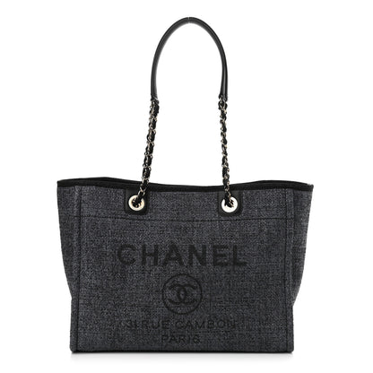 Chanel Lurex Boucle Small Deauville Tote Grey 1 of 10