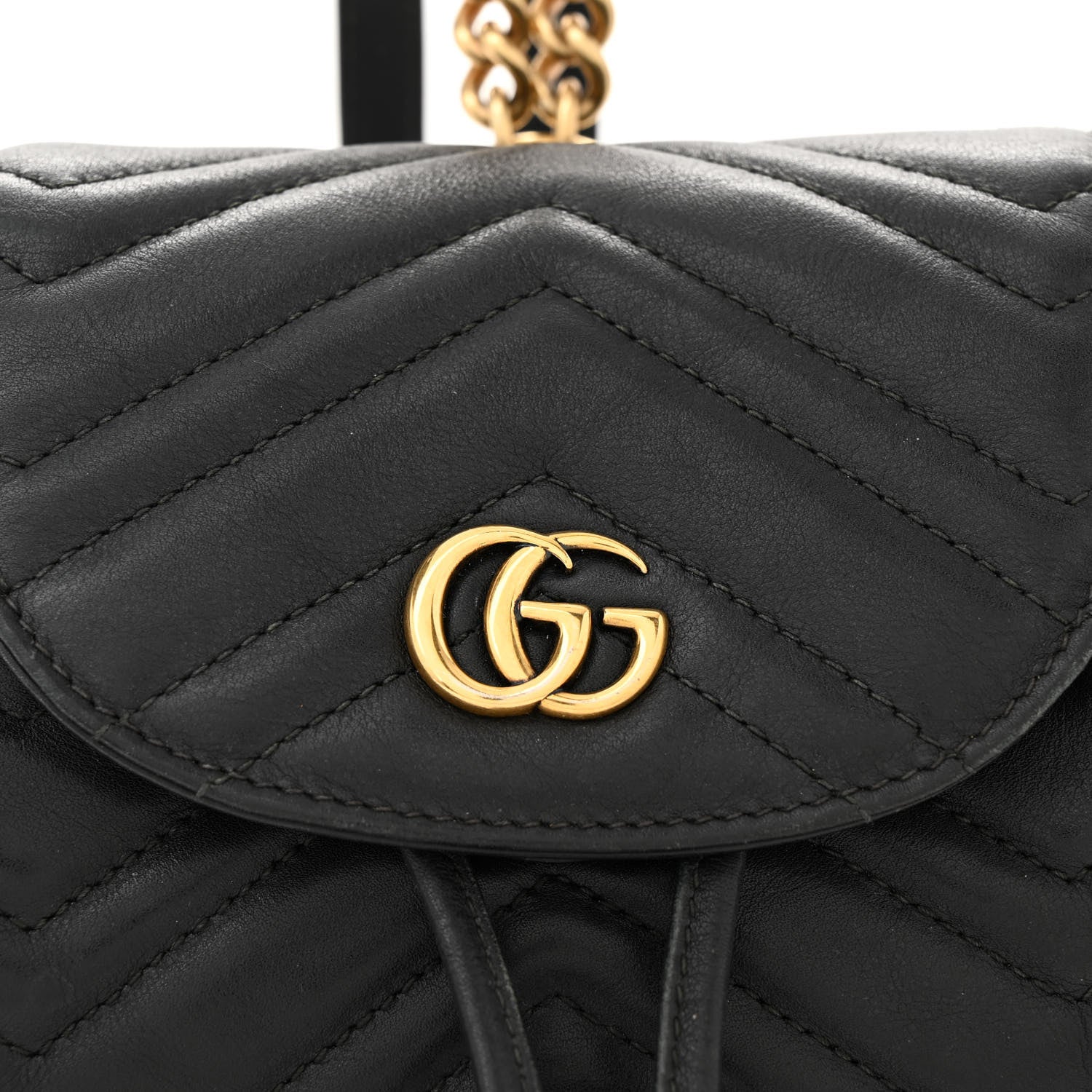 Gucci Calfskin Matelasse GG Marmont Flap Backpack Black 8 of 11