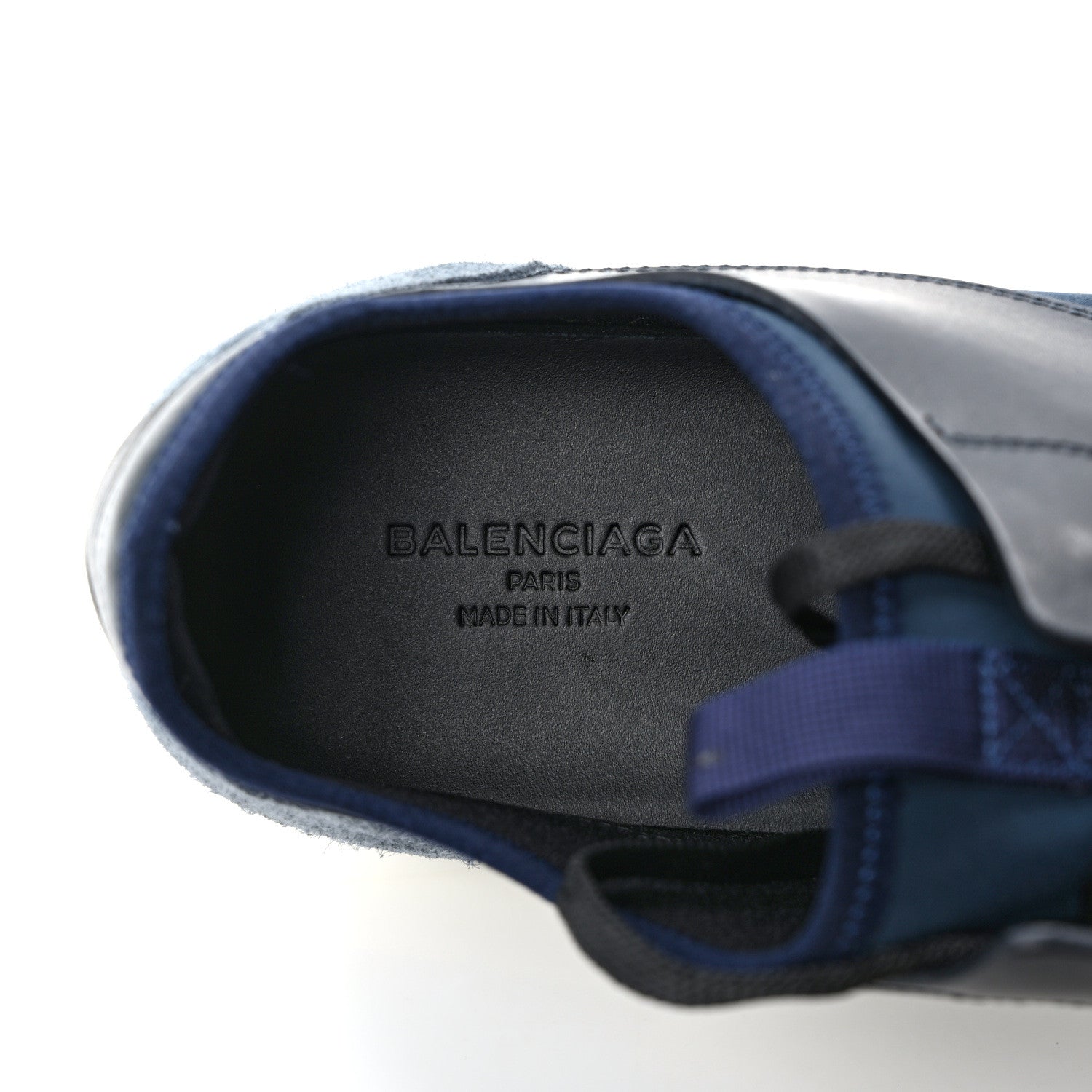 Balenciaga Mesh Calfskin Neoprene Suede Mens Race Runner Sneakers 42 Bleu Nuit 8 of 9