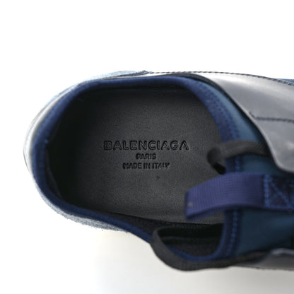 Balenciaga Mesh Calfskin Neoprene Suede Mens Race Runner Sneakers 42 Bleu Nuit 8 of 9