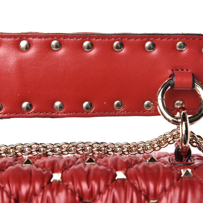 Valentino Garavani Nylon Moncler Quilted Medium Rockstud Spike Shoulder Bag Rosso Valentino 10 of 11