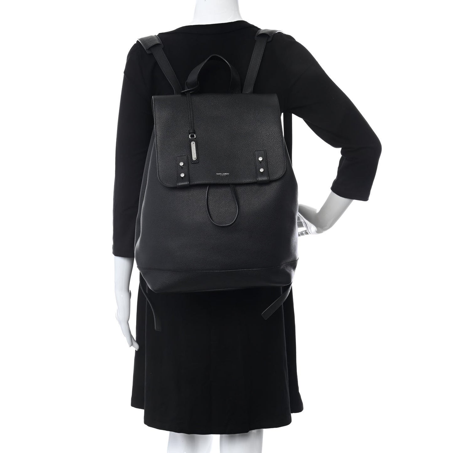 Grained Calfskin Sac De Jour Backpack Black