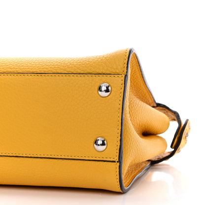 Fendi Vitello Granato Camoscio Selleria Macro Stitchings Mini Peekaboo Iconic Satchel Mimosa 11 of 11