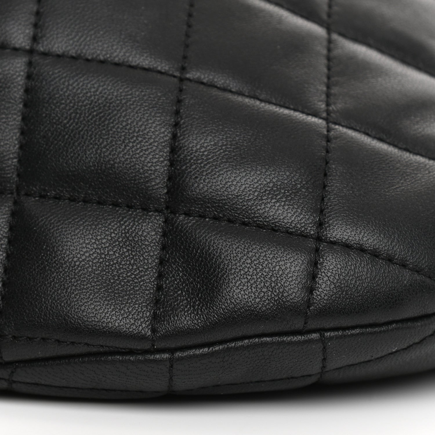 Chanel Lambskin Pearl Quilted CC Belt Bag Black 16 of 21