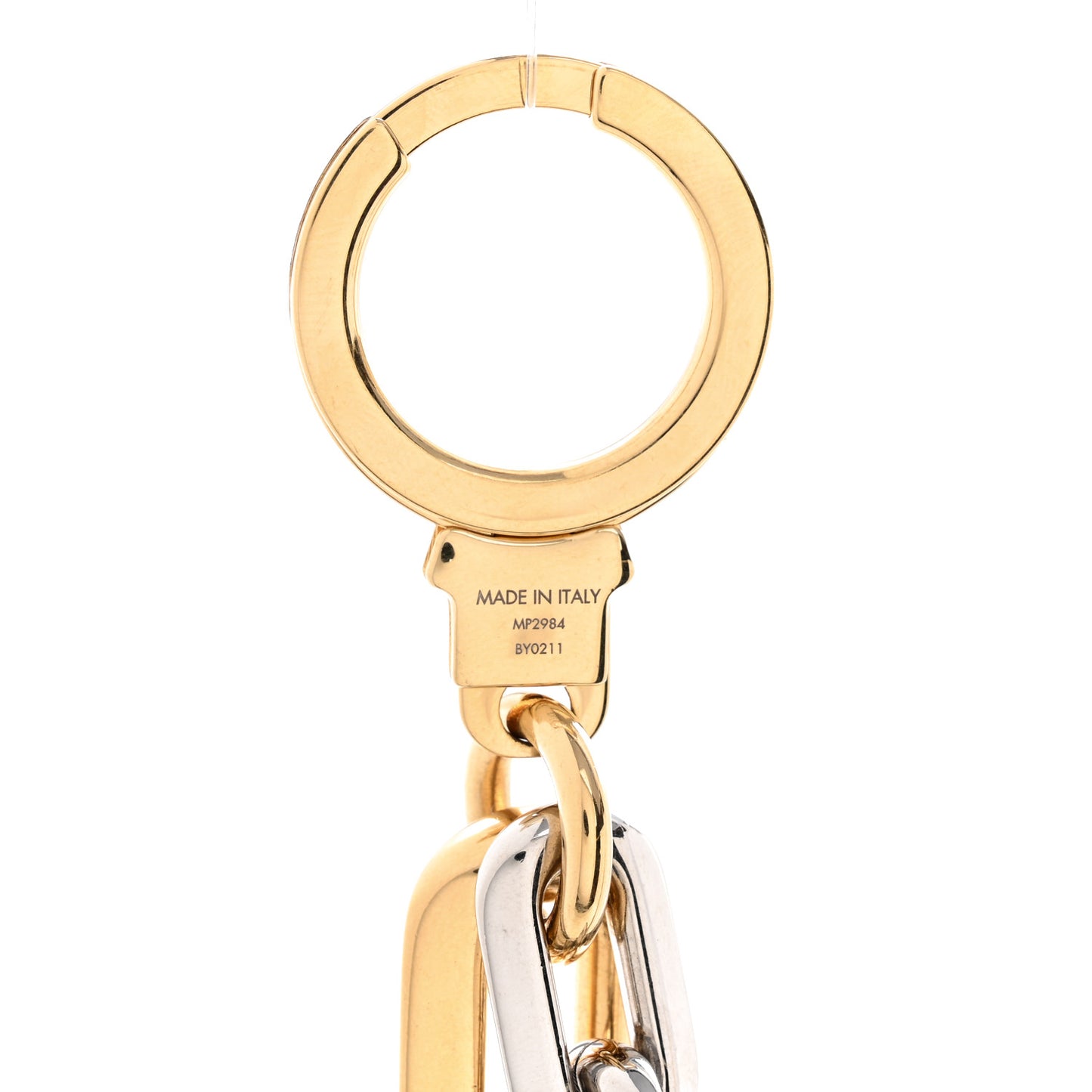 Metal LV Edge Chain Bag Charm Silver Gold