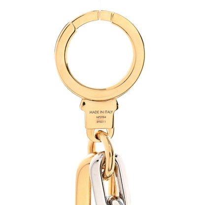Louis Vuitton Metal LV Edge Chain Bag Charm Silver Gold 4 of 4