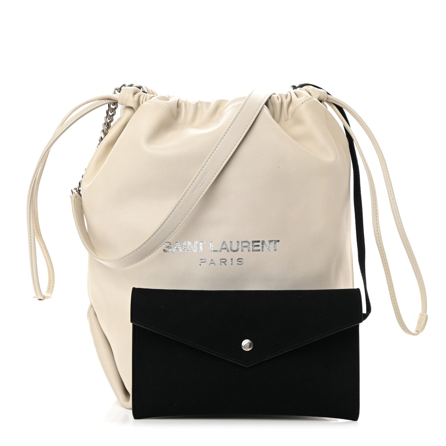 Lambskin Teddy Drawstring Bag Crema Soft