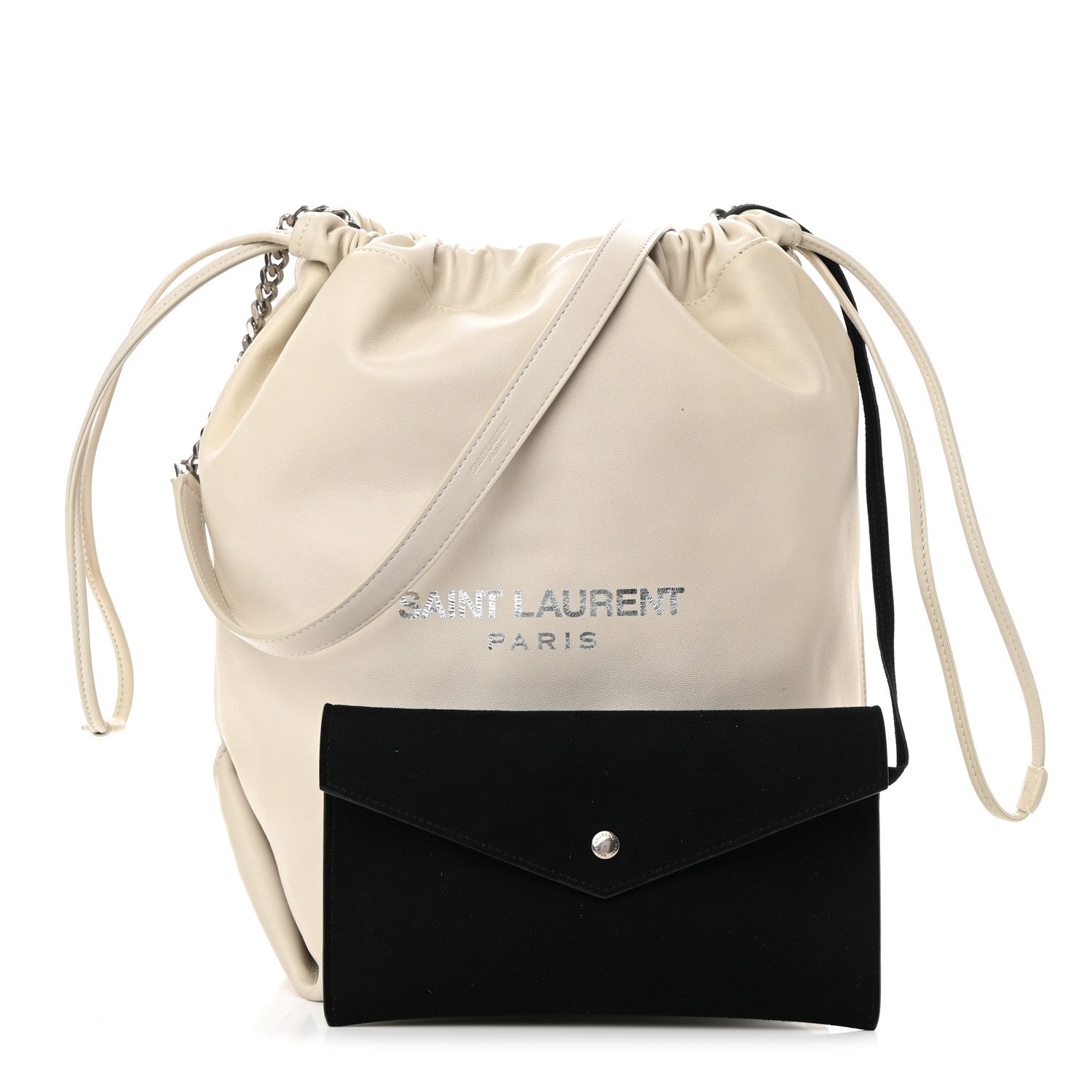 Saint Laurent Lambskin Teddy Drawstring Bag Crema Soft 1 of 13