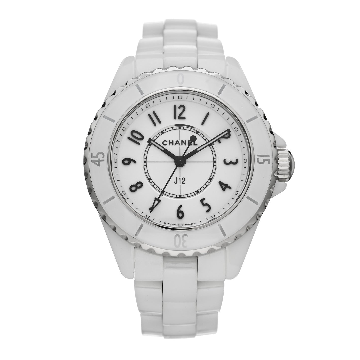 Stainless Steel Ceramic 33mm J12 Quartz Watch White