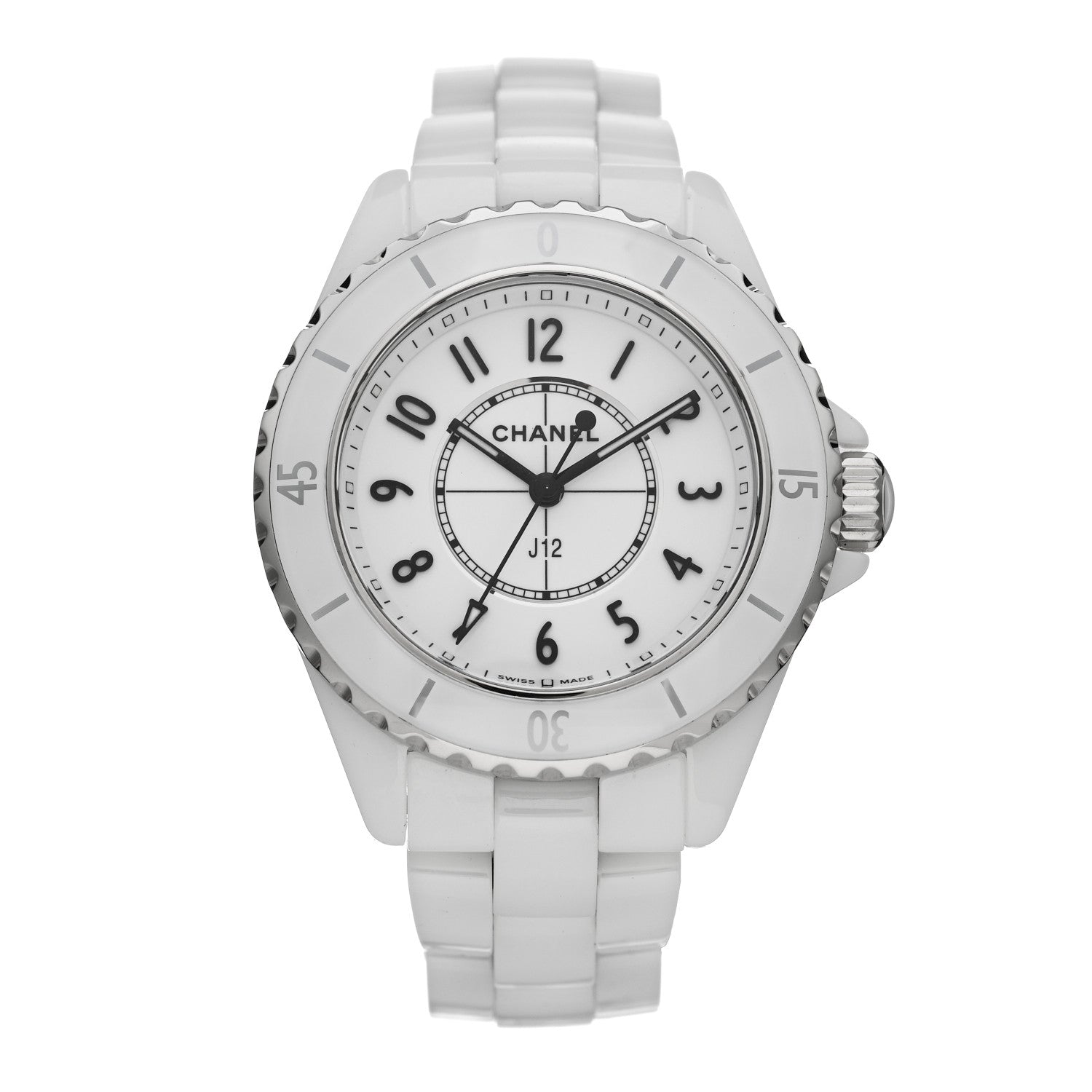 Chanel Stainless Steel Ceramic 33mm J12 Quartz Watch White 1 of 5