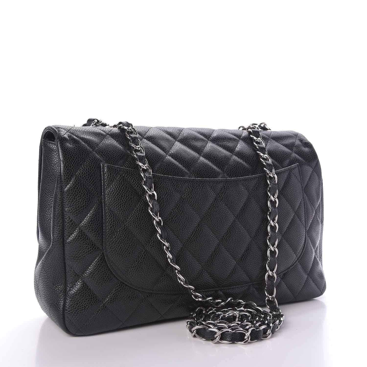 Chanel Caviar Quilted Jumbo Single Flap Black 3 of 10