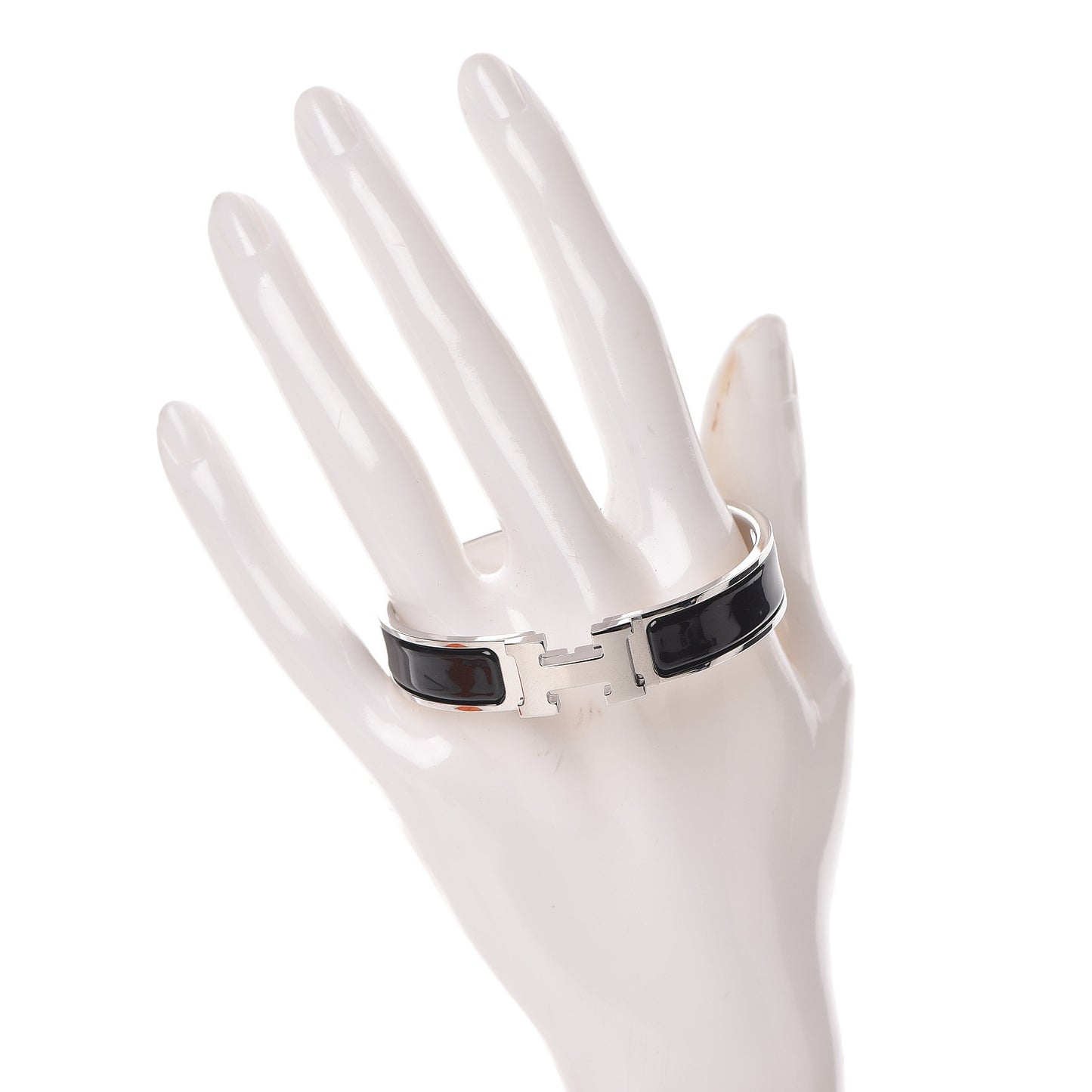 Enamel Narrow Clic Clac H Bracelet PM Black
