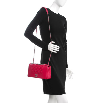 Chanel Iridescent Sheepskin Quilted Small Vintage Mademoiselle Flap Dark Pink 2 of 8